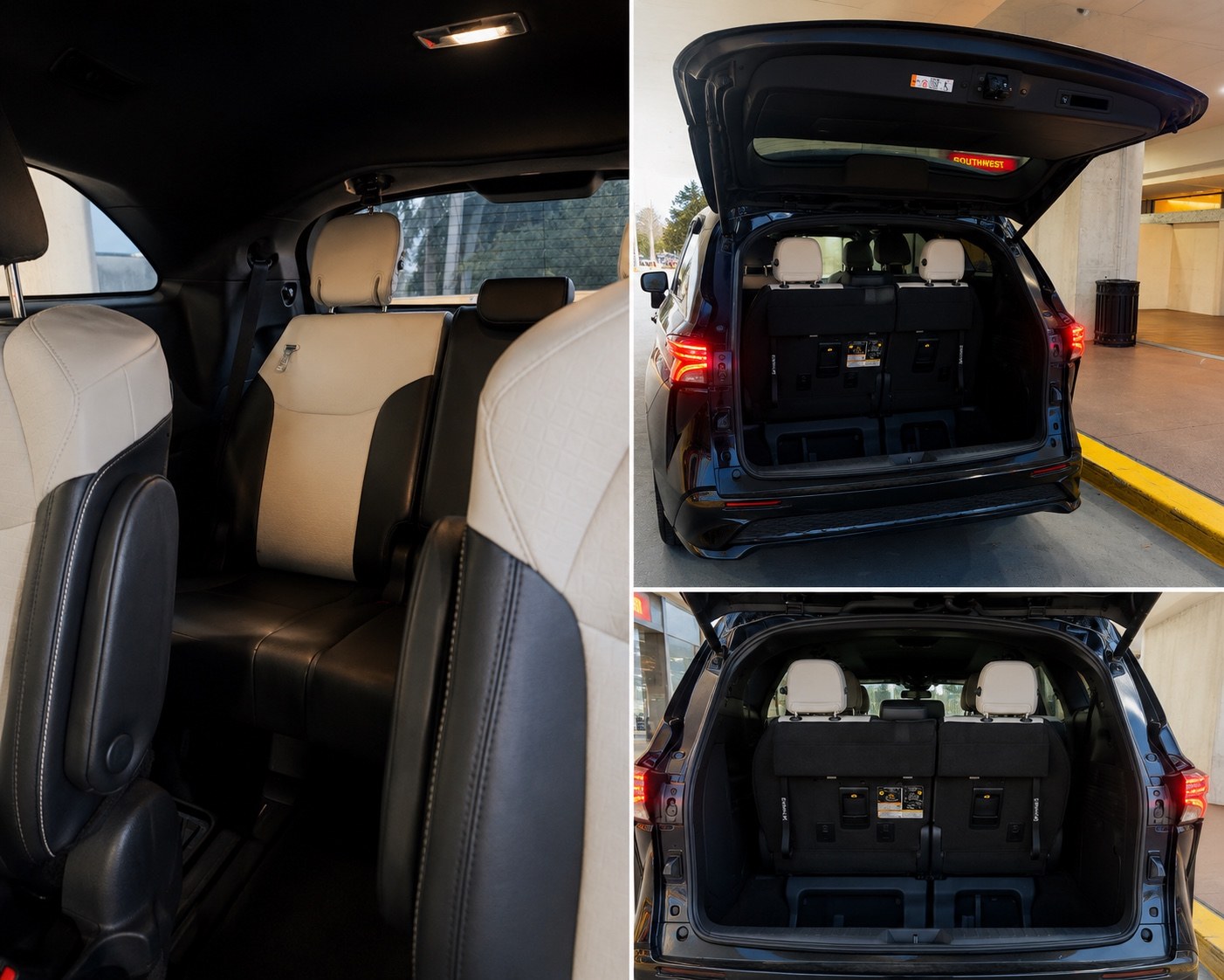 Toyota Sienna passenger seating and luggage area